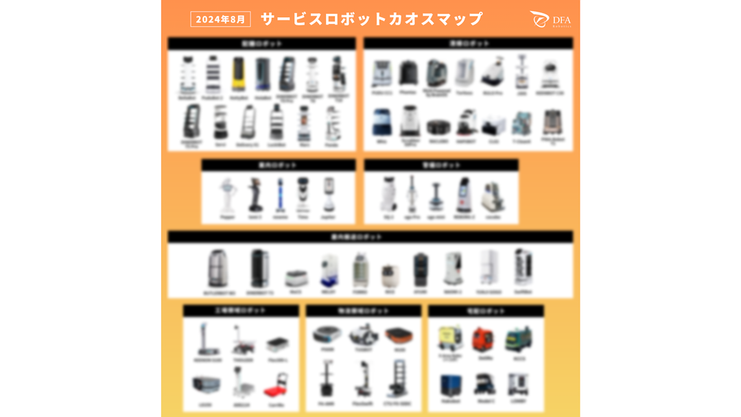 DFA Robotics「2024年版 サービスロボットカオスマップ」を公開 〜人手不足対策、生産性アップに役立つロボット情報が無料でダウンロード可能〜
