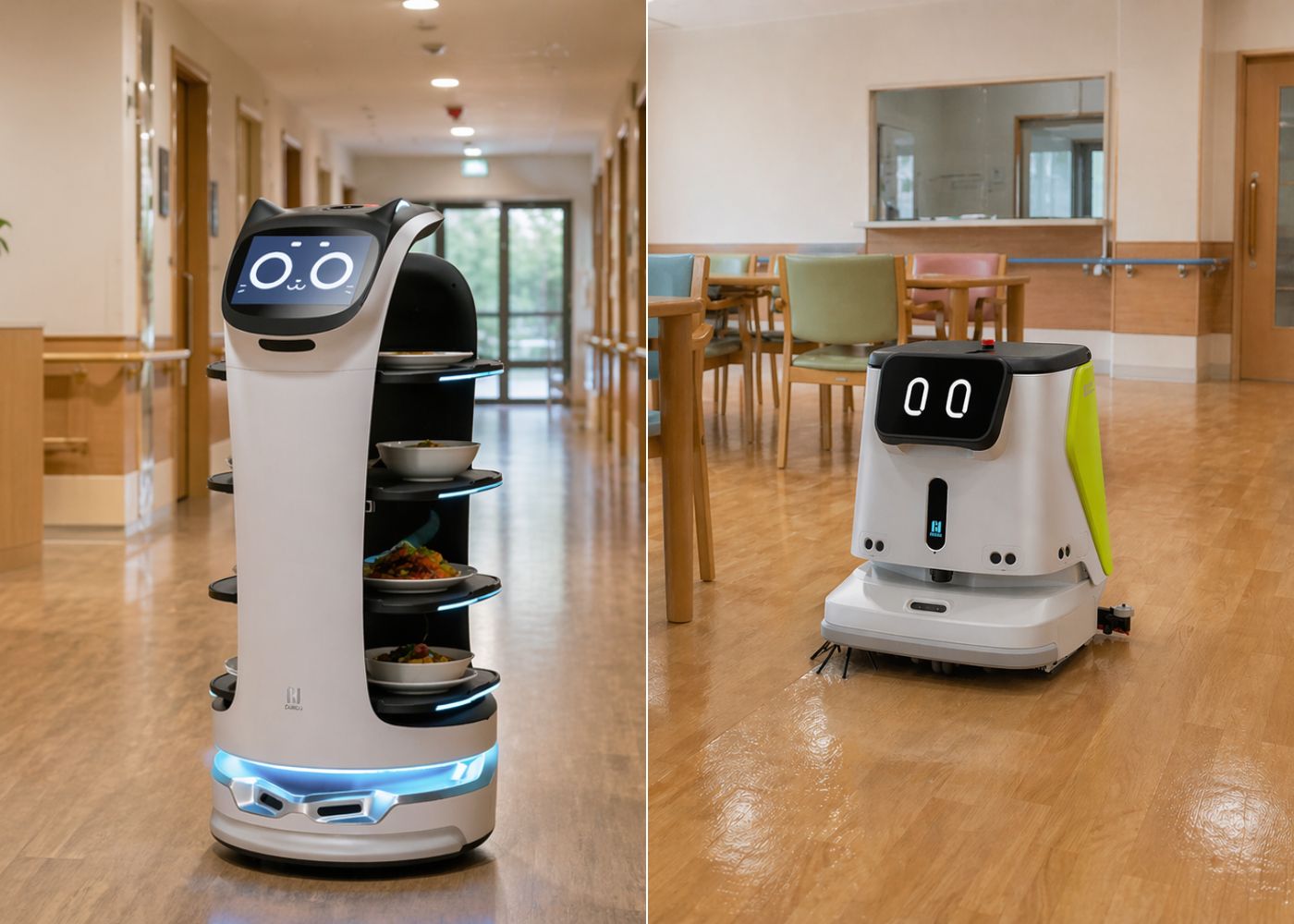 介護サービスの質を向上する 清掃・配膳ロボット