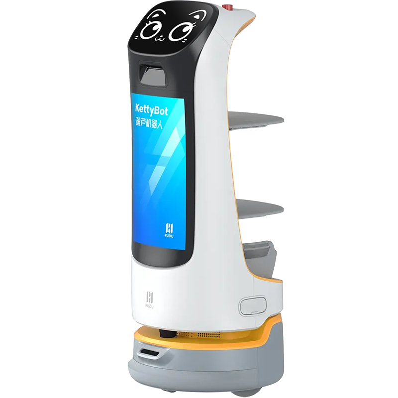 新型サイネージ搭載小型配膳ロボット「KettyBot Pro」